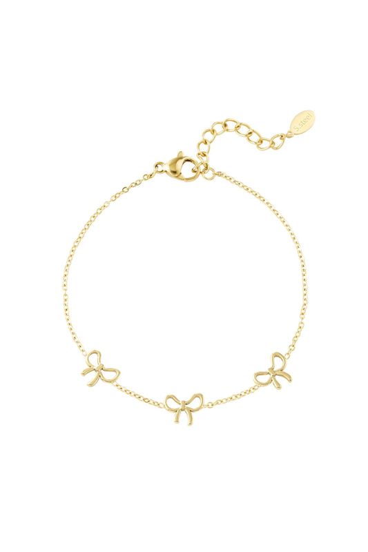 Armband charming strik goud