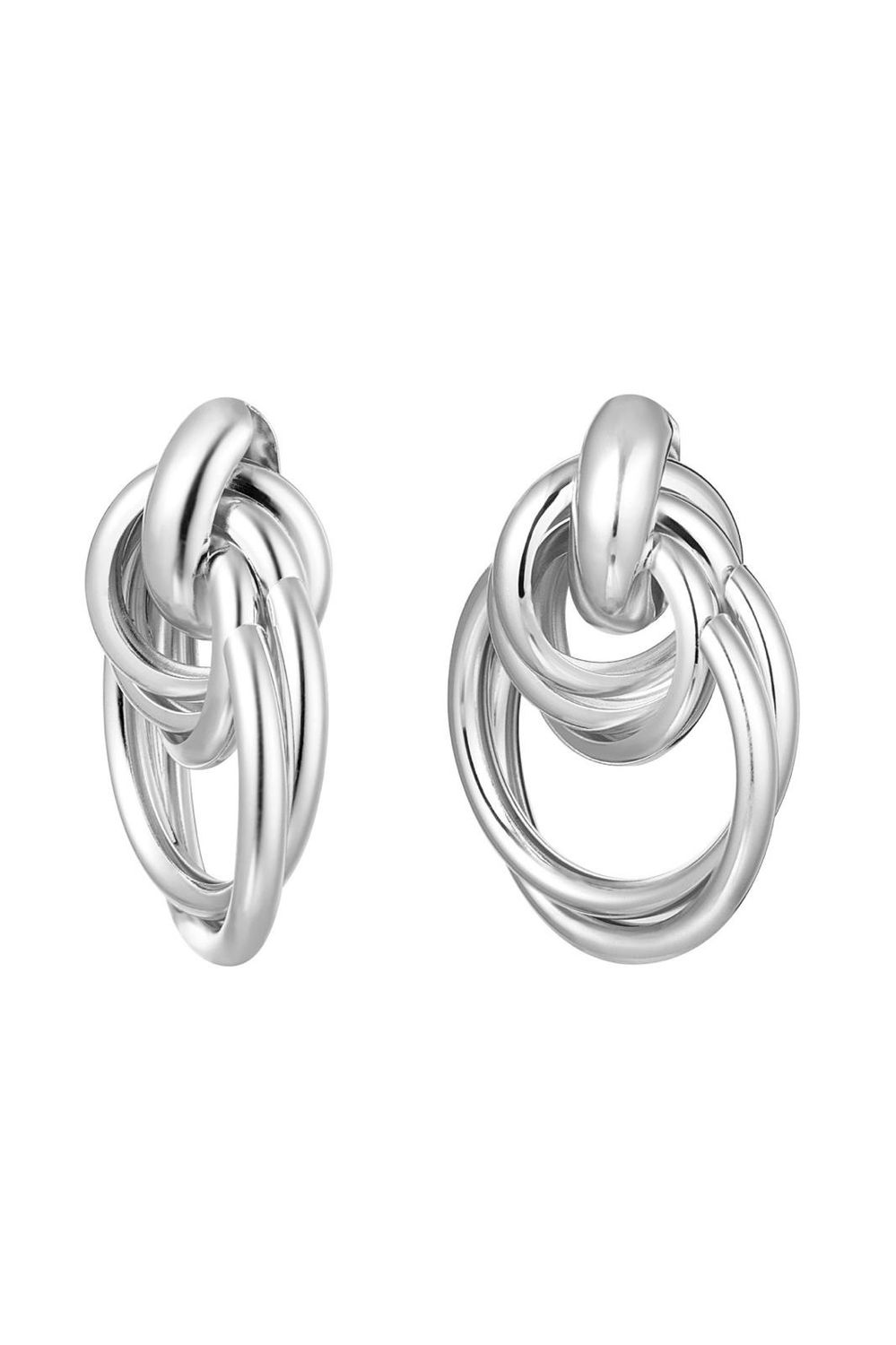 Oorbel verschillende hoops zilver
