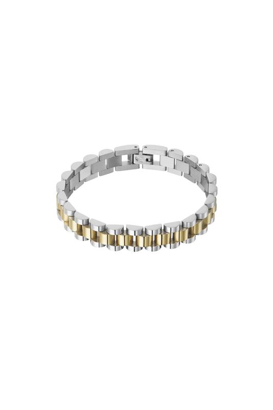 Armband schakel classic goud/ zilver