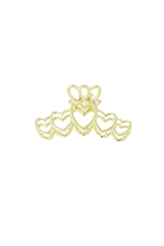 Haarclip love all over goud