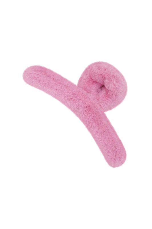 Haarclip bont roze