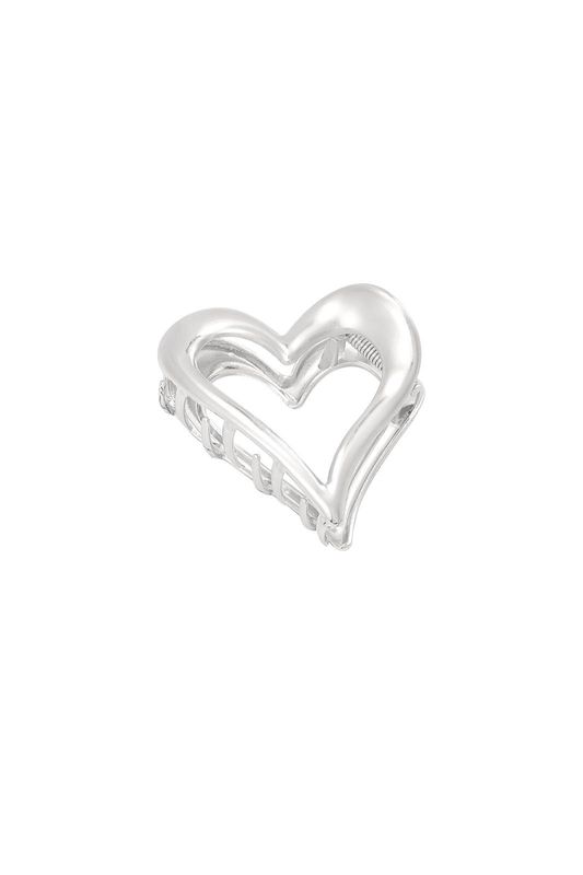 Haarclip hart zilver