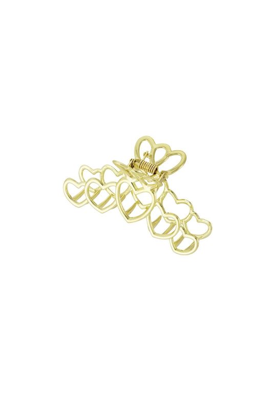 Haarclip love all over goud