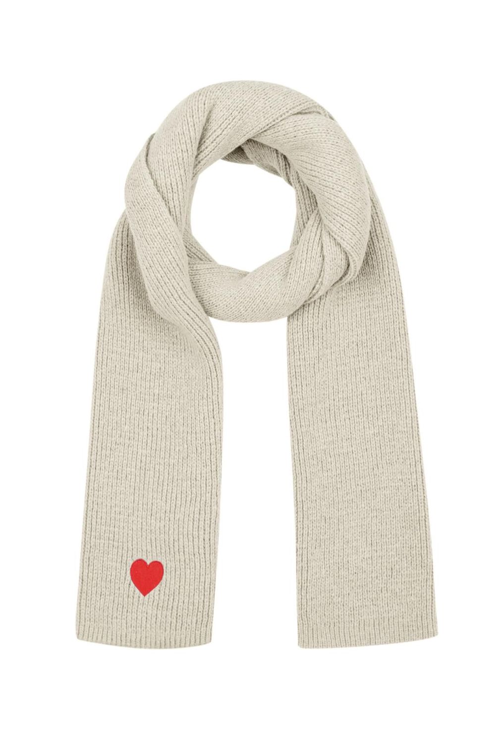 Sjaal winter hart off white