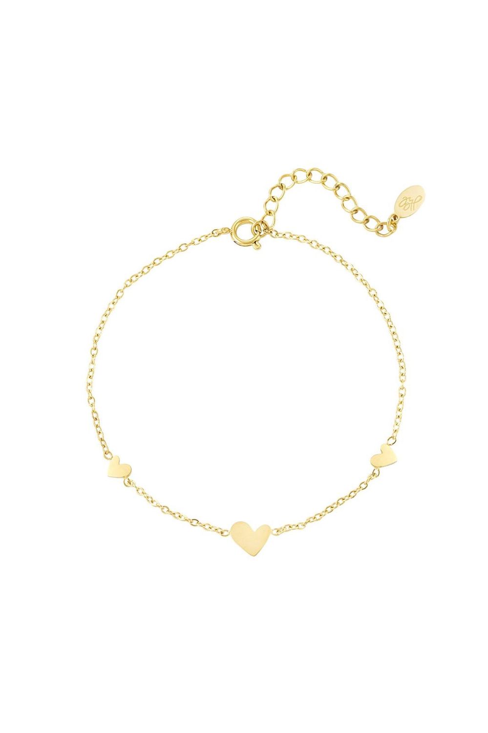 Armband klassiek met hartjes goud