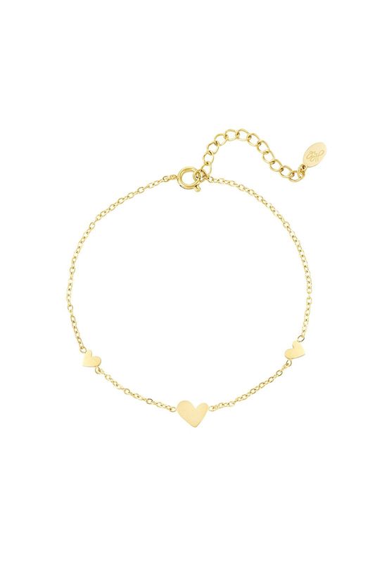 Armband klassiek met hartjes goud
