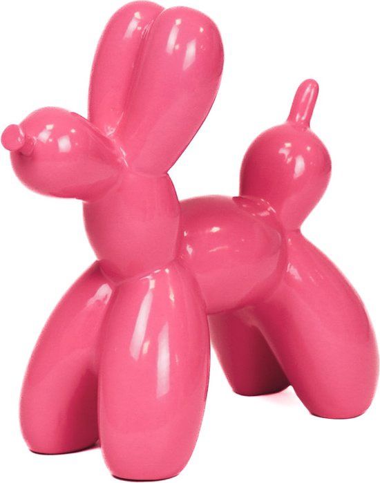 Ballon hond neon pink groot