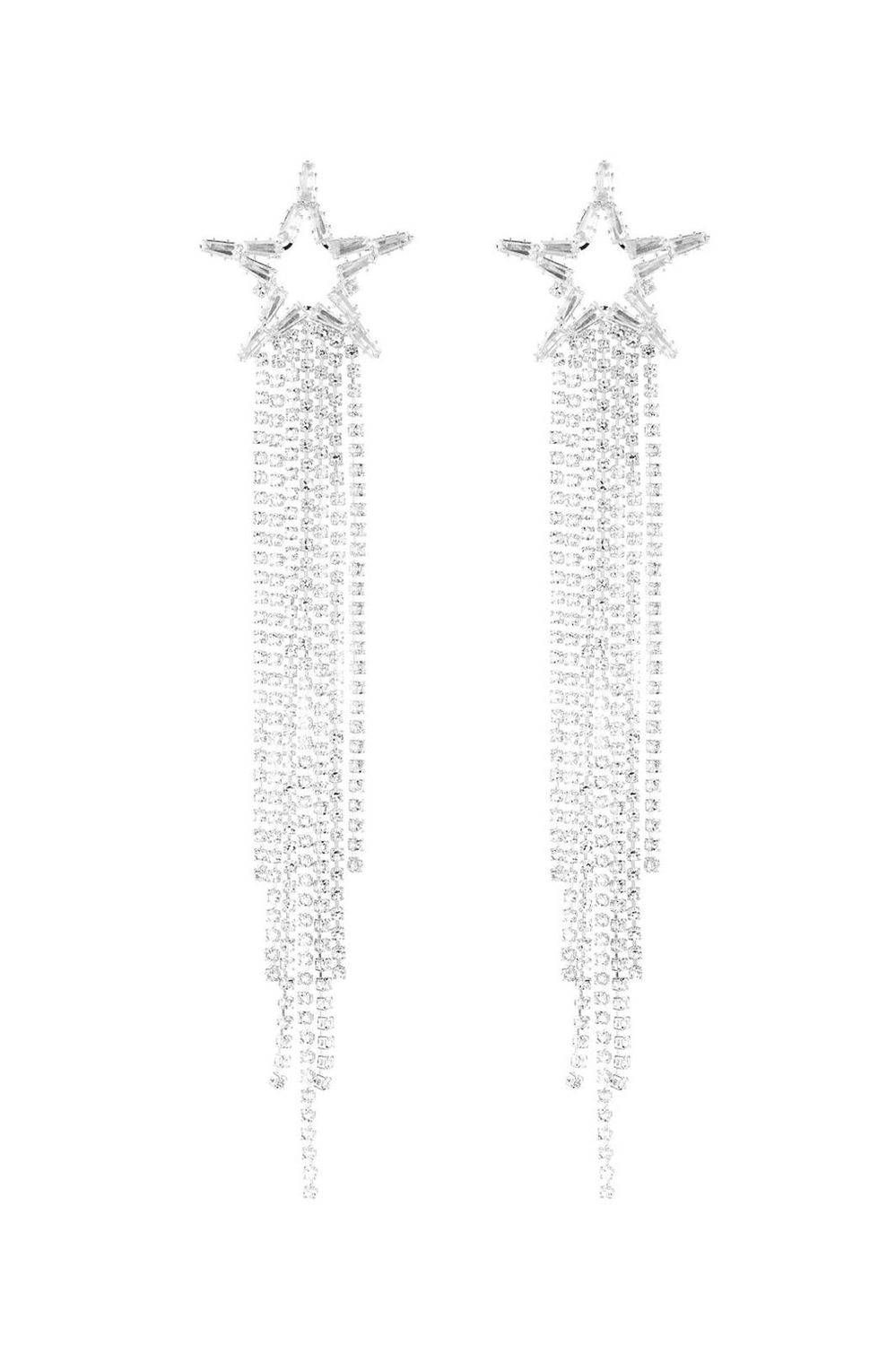 Oorbel festive star zilver