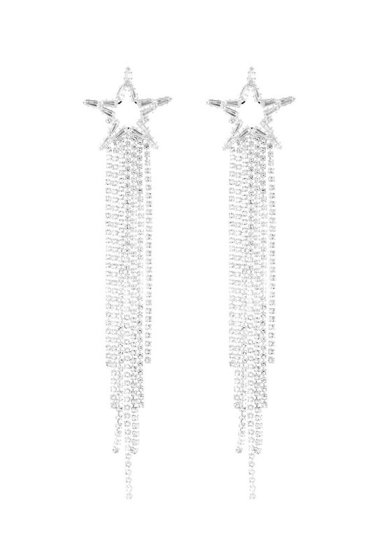 Oorbel festive star zilver