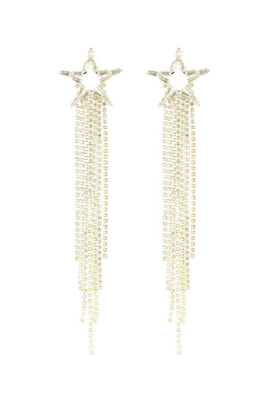 Oorbel festive star goud