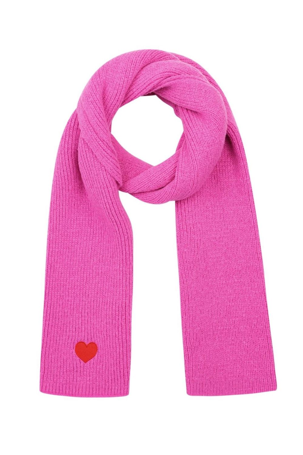 Sjaal winter hart fuchsia