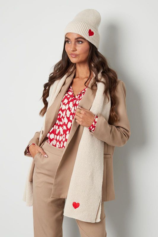 Sjaal winter hart fuchsia