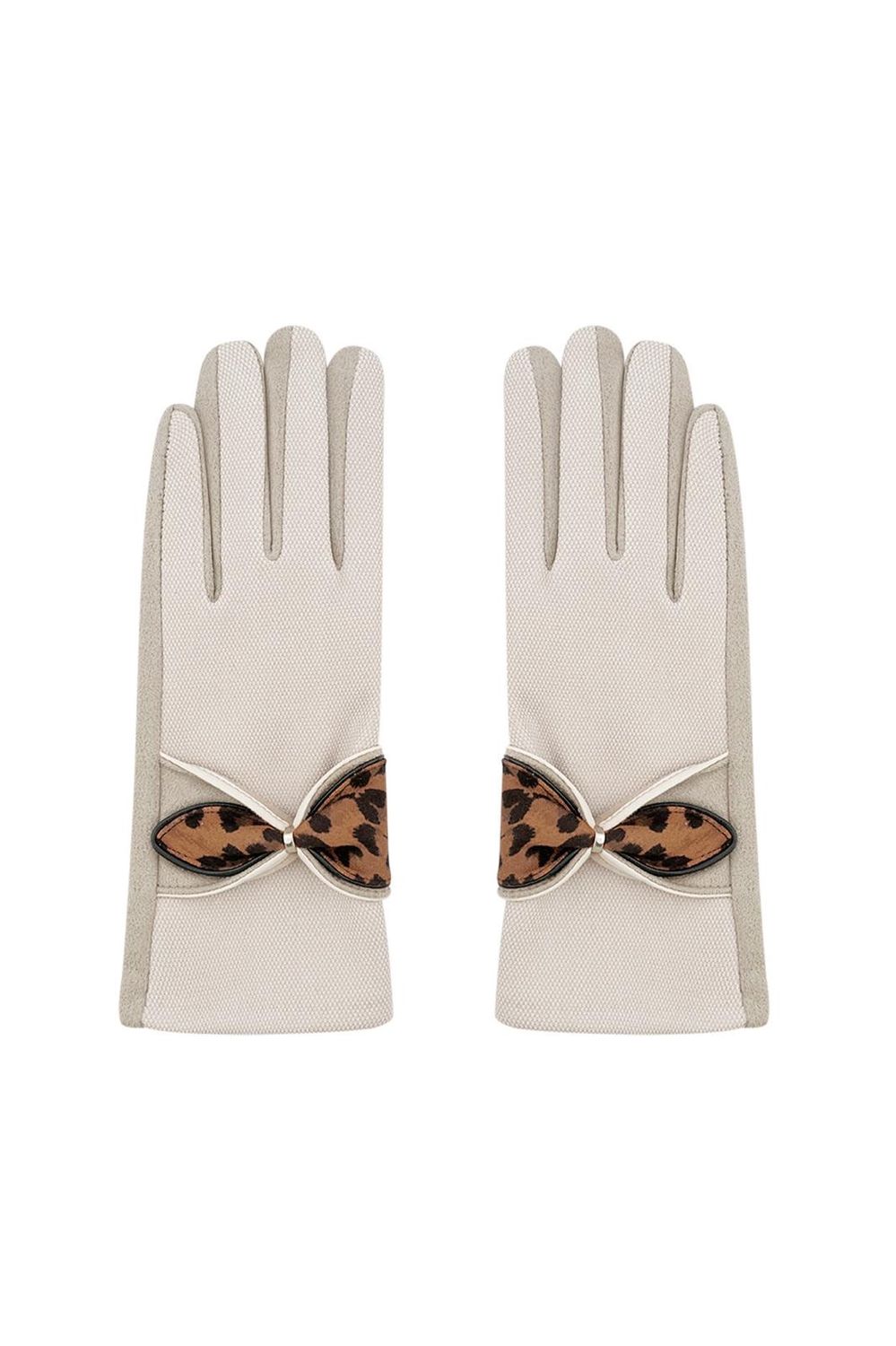 Handschoenen panter beige