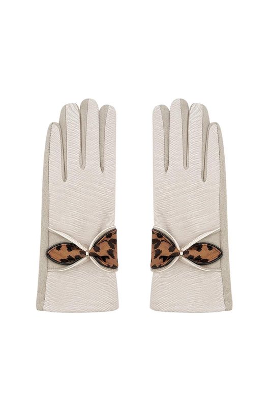 Handschoenen panter beige
