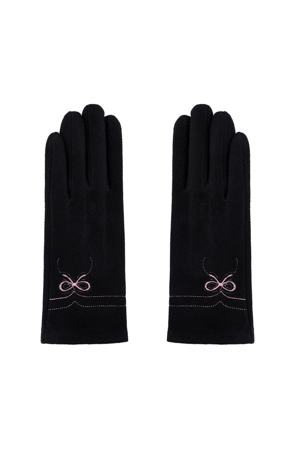 Handschoen kleine strik zwart