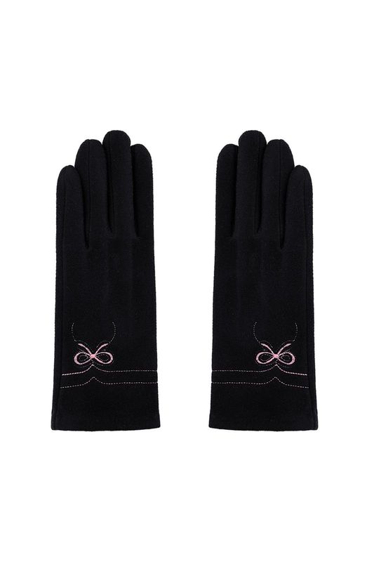Handschoen kleine strik zwart