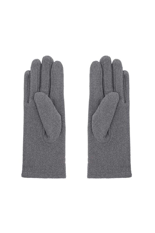 Handschoen kleine strik grijs