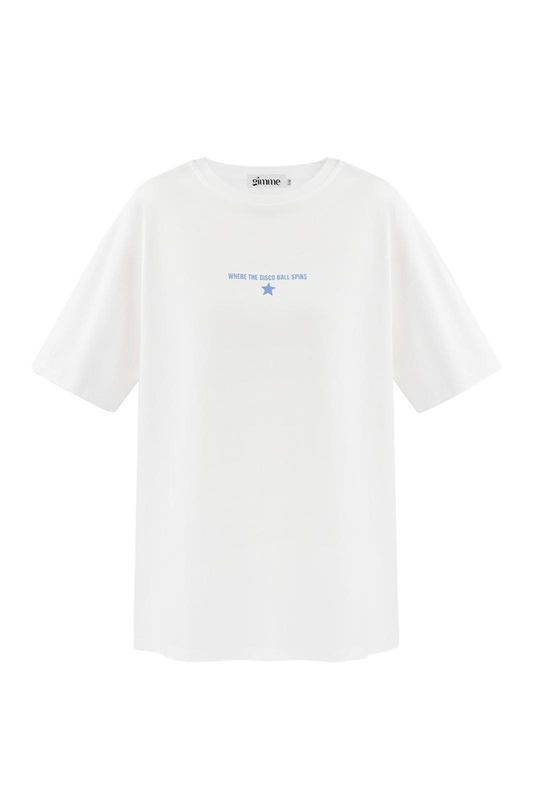 Shirt disco bal wit S