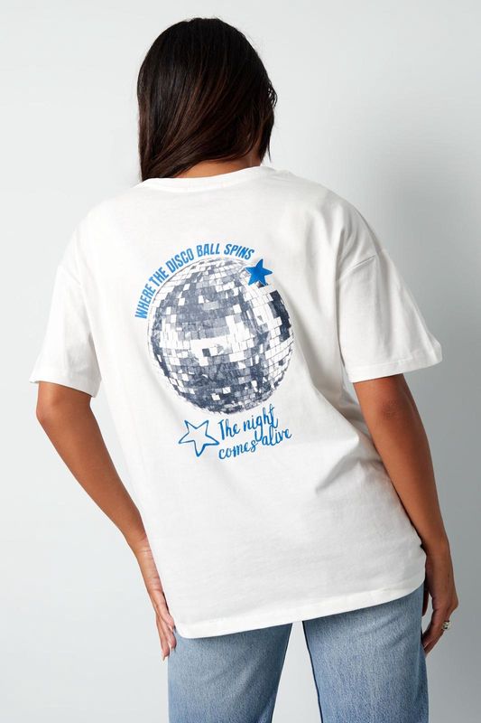 Shirt disco bal wit S