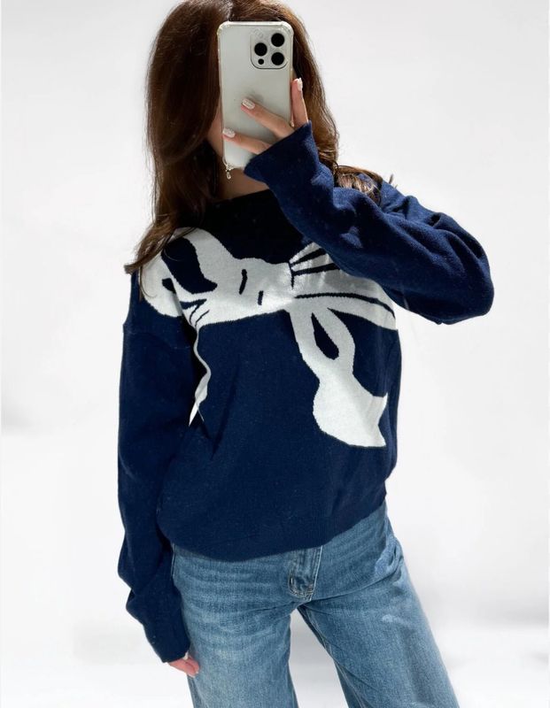 Trui strik blauw