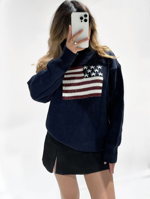 Trui USA blauw/ rood