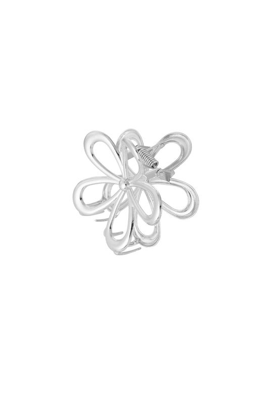 Haarclip power bloem zilver