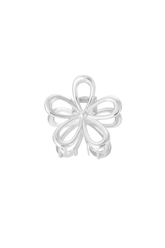 Haarclip power bloem zilver