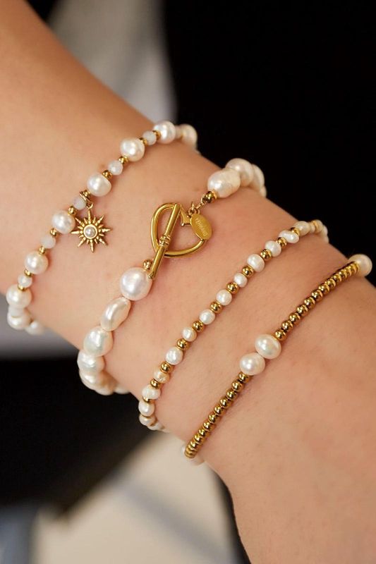 Armband parel hart