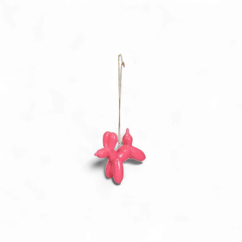 Hond hangend staand neon pink