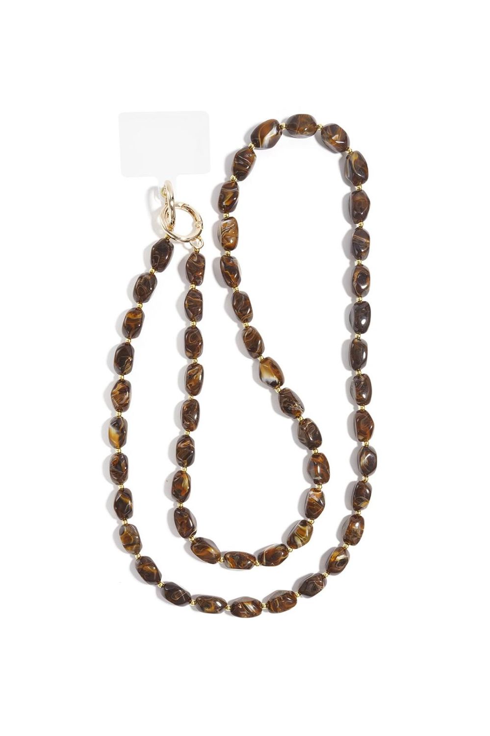 Telefoonketting kralen bruin