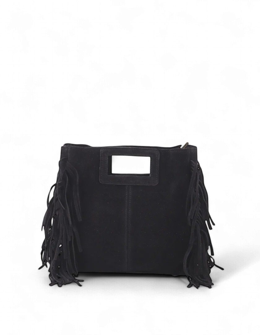 Tas leer suède zwart