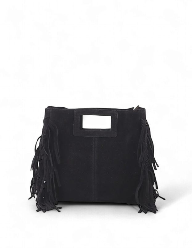 Tas leer suède zwart