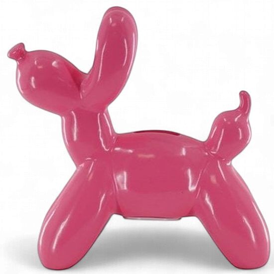 Ballon hond spaarpot pink