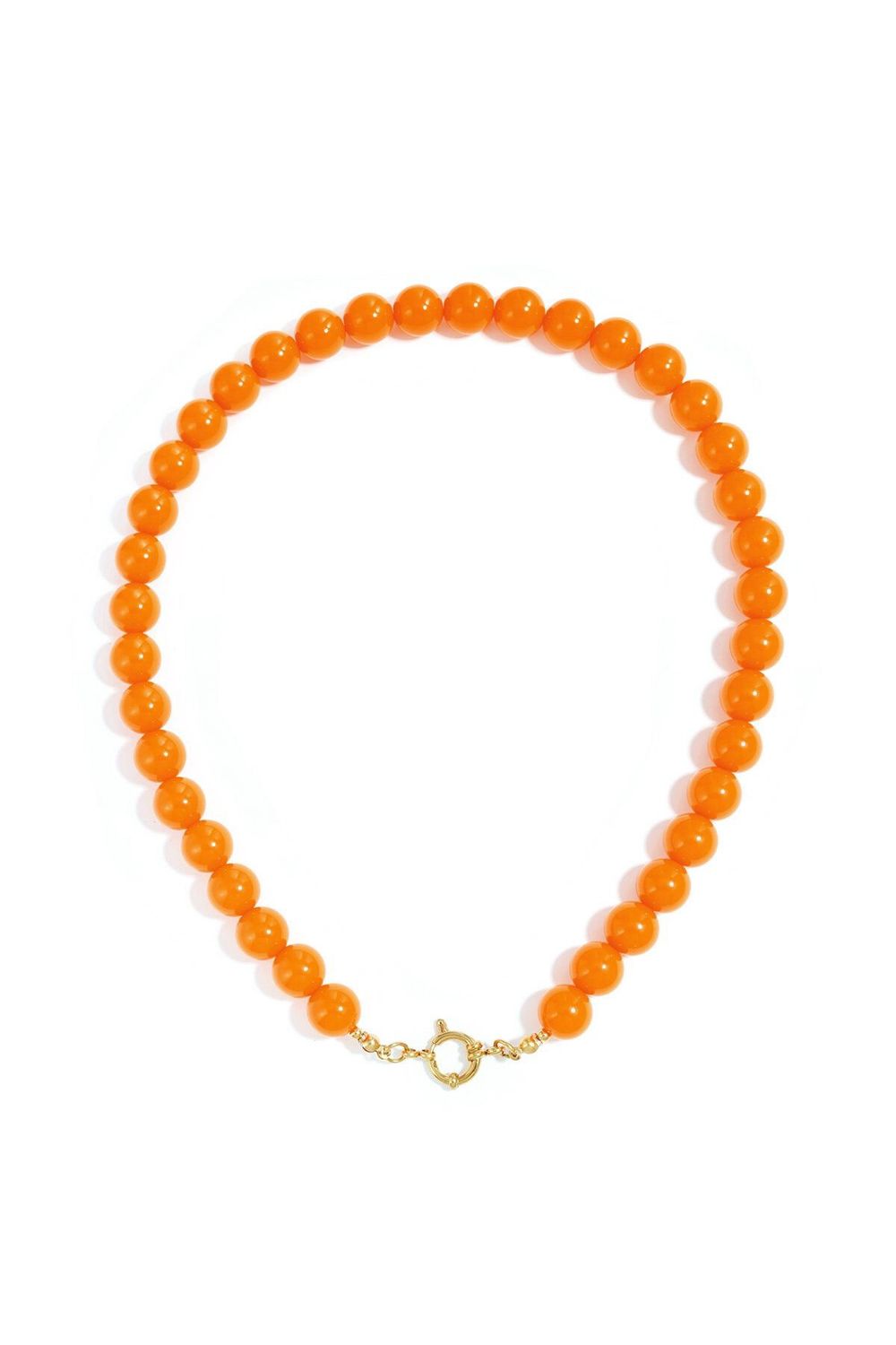 Ketting kralen met sluiting oranje