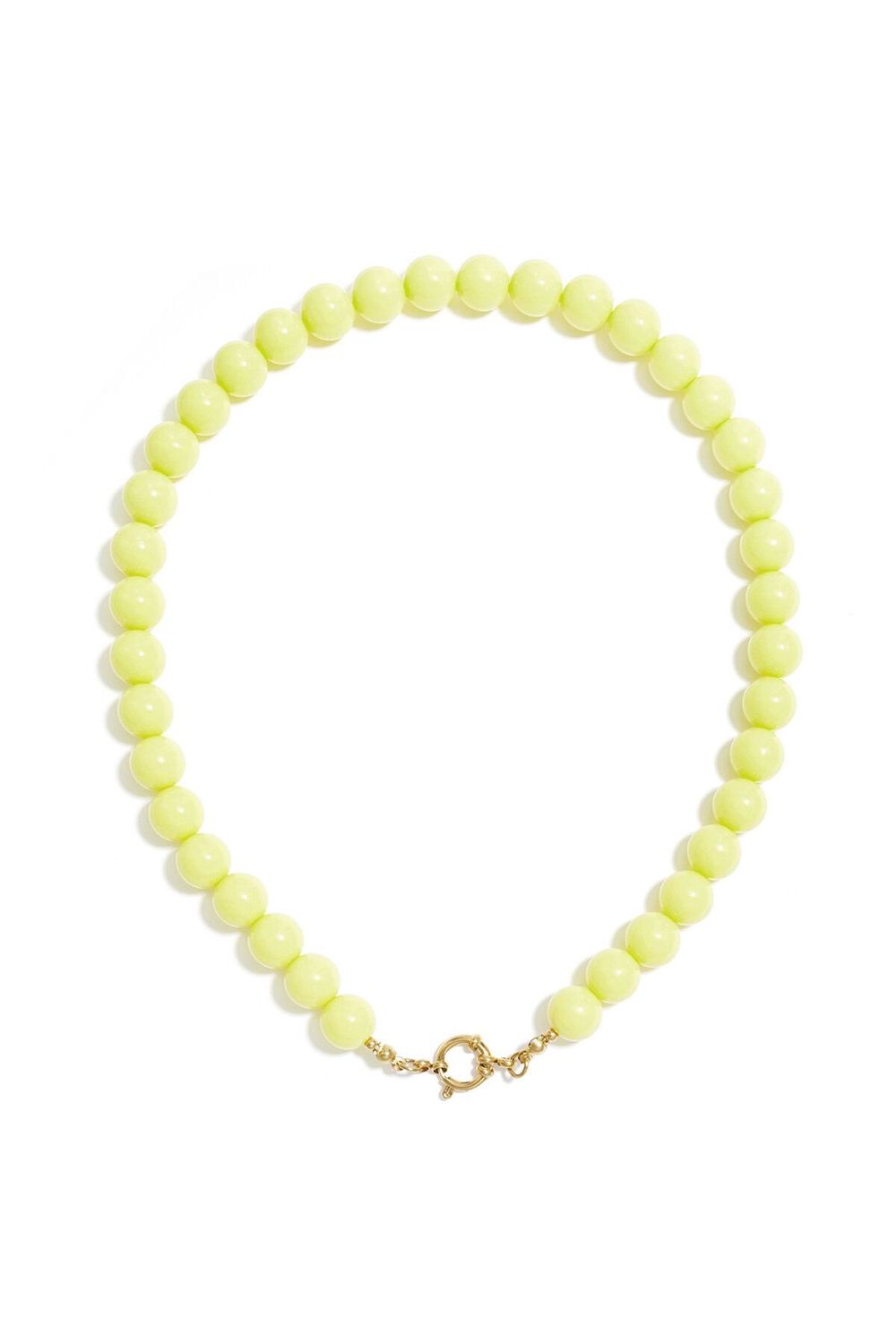 Ketting kralen met sluiting geel