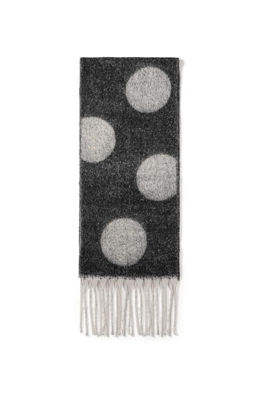 Sjaal stippen zwart/ creme