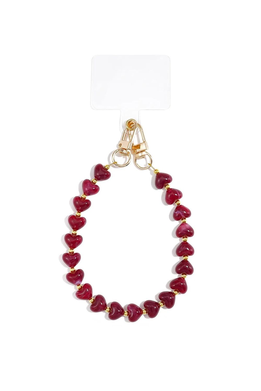 Telefoonketting kralen rood
