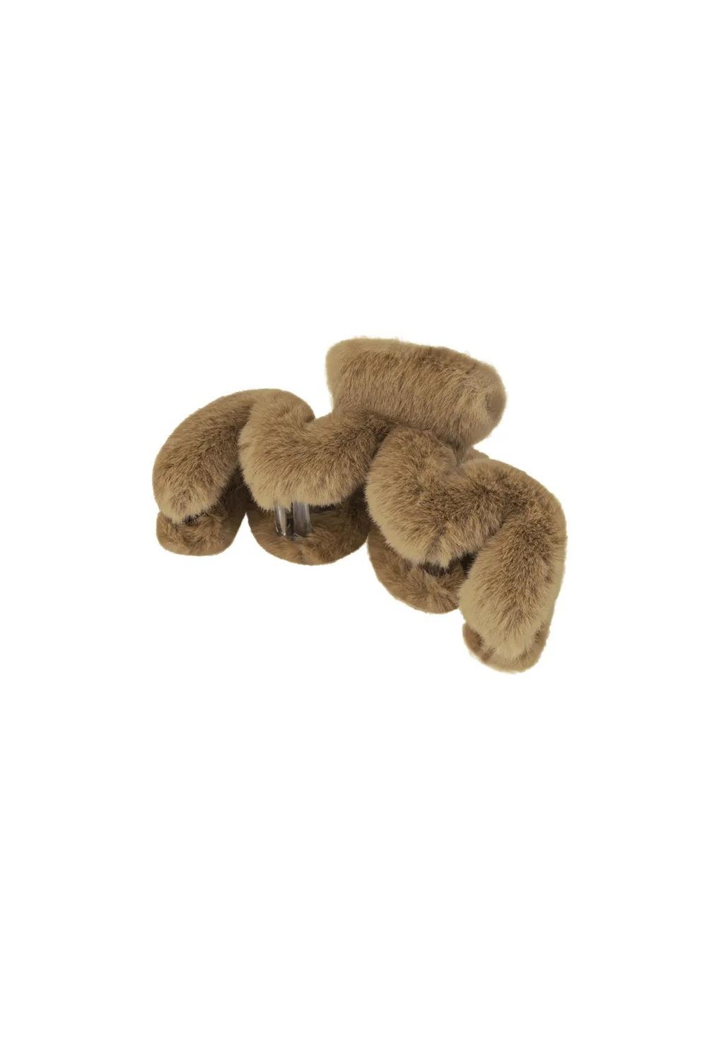 Haarklem fluffy zigzag  bruin