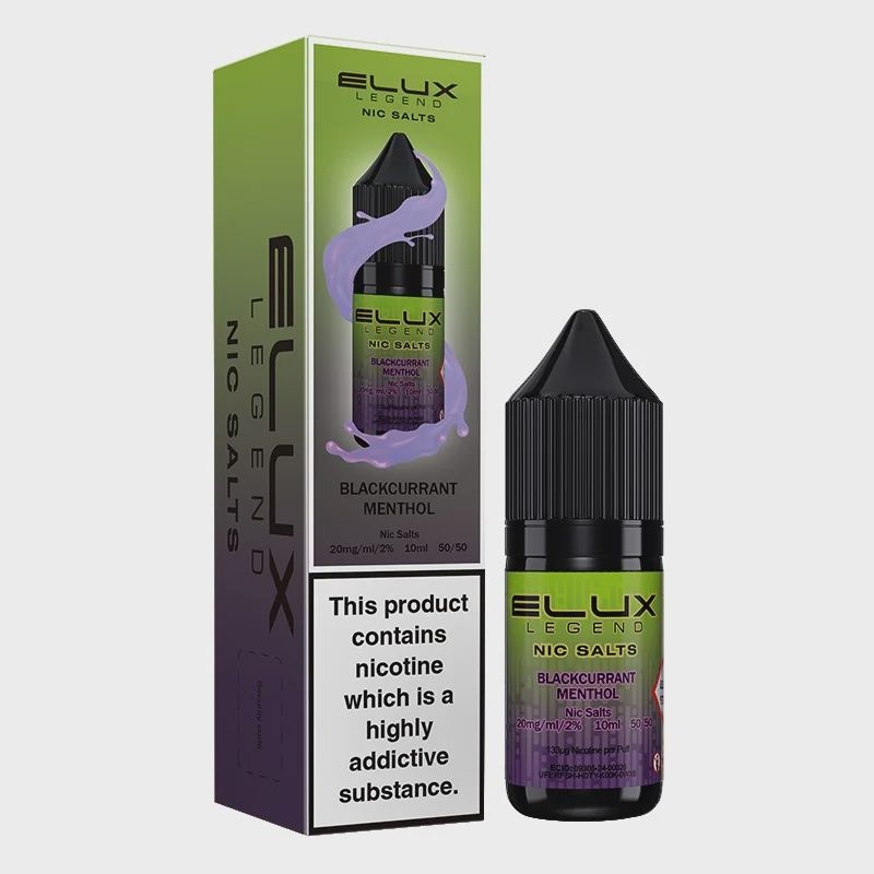 Elux Legend Blackcurrant Menthol Nic Salt, Strength: 10MG