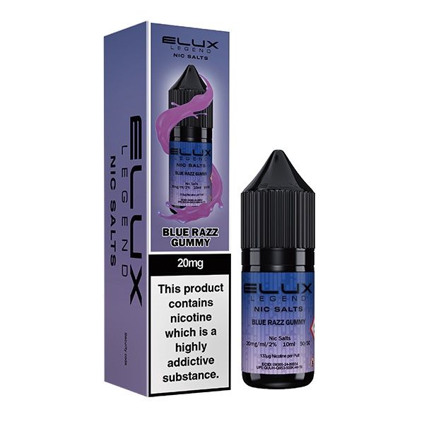 Elux Legend Nic Salt Blue Razz Gummy Bear, Strength: 10MG