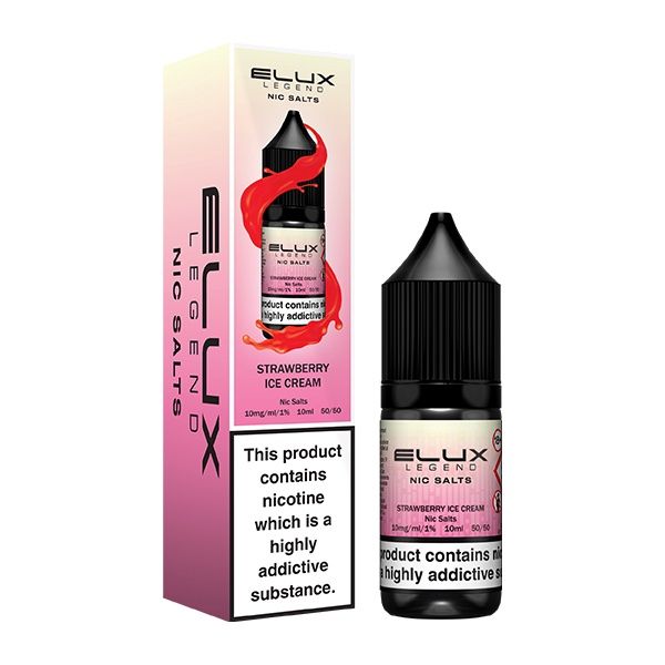 Elux Legend Nic Salt Strawberry Ice Cream, Strength: 10MG
