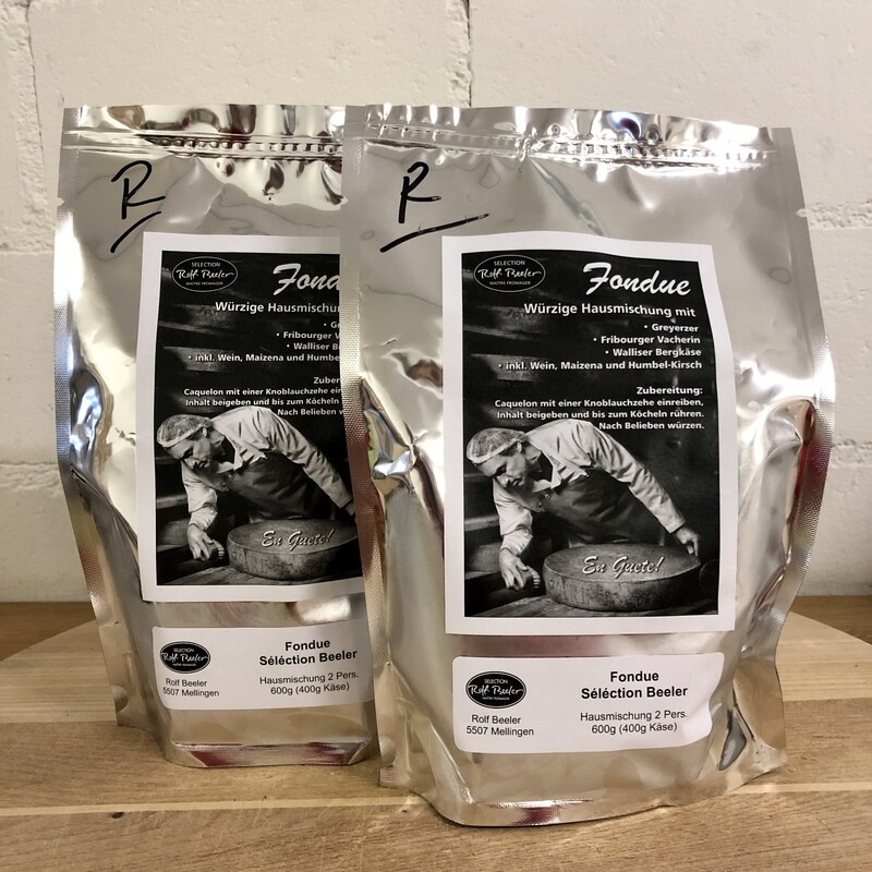 Fondue Sél. Beeler, pfannenfertig für 2 Pers., 600g - REZENT