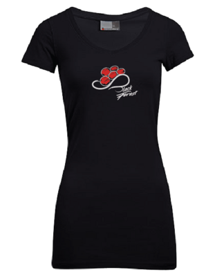 Women´s Slim Fit V-Neck-T Long Black