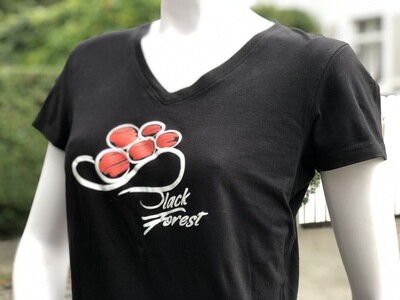 Women´s Slim Fit V-Neck-T Long Black
