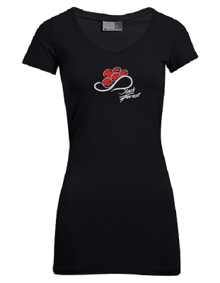 Women´s Slim Fit V-Neck-T Long Black