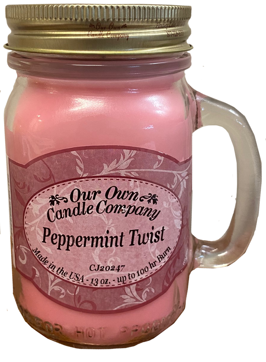 Peppermint Twist 13 Oz. Mason Jar