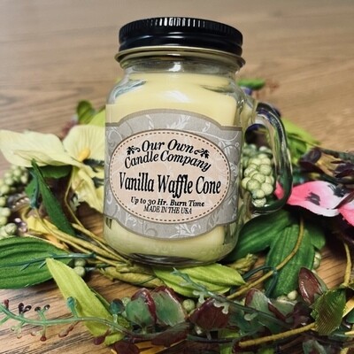 Vanilla Waffle Cone Mini Mason Candle 