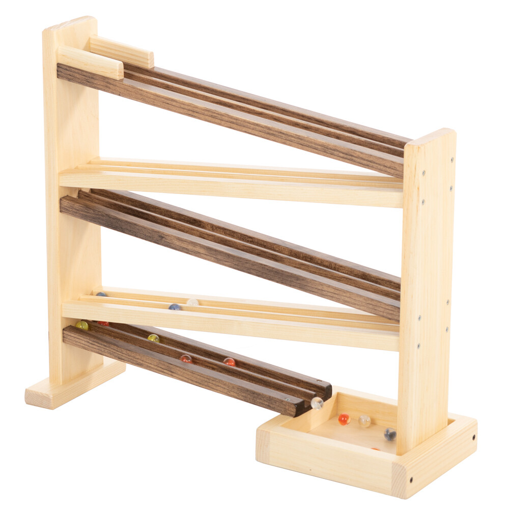 Handcrafted Marble RaceTrack Walnut/Natural