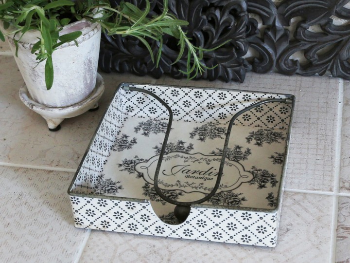 Servietholder m. print i jern