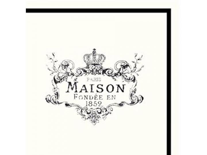 Servietter m. print &quot;Maison&quot; 20 stk.